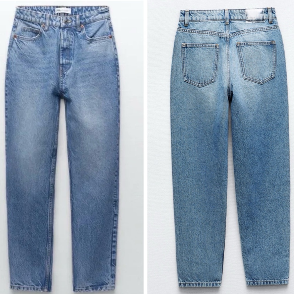 Zara Light Blue Straight Leg Jeans